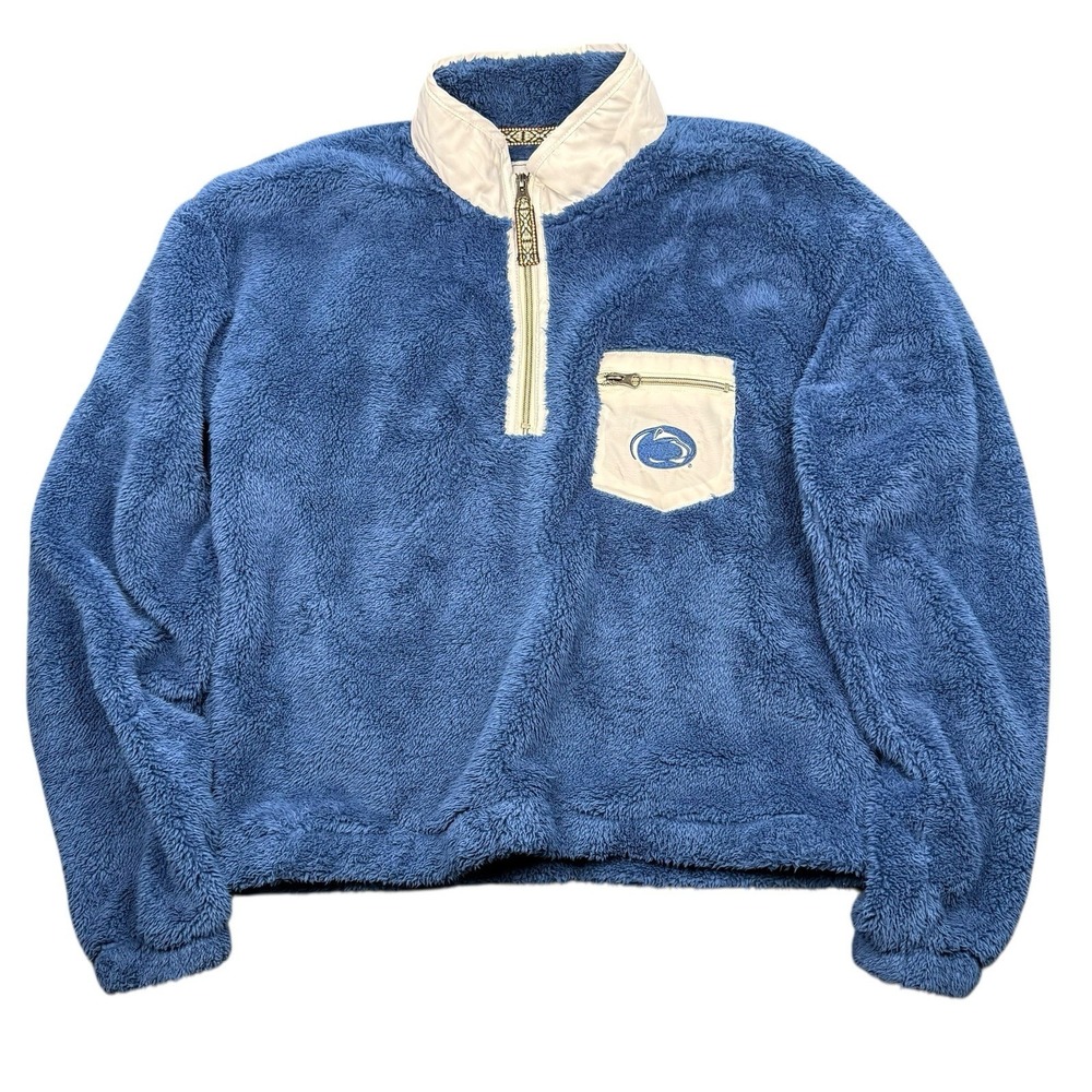 Penn State Nittany Lions 1/4" Zip Sherpa Sweater Women's Large Tribal Hit Zipper